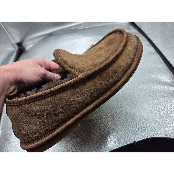 LL Bean ‘Wicked Good” Sheepskin Suede Brown Slip Ons House Slippers Shoes 10M - Picture 8 of 10